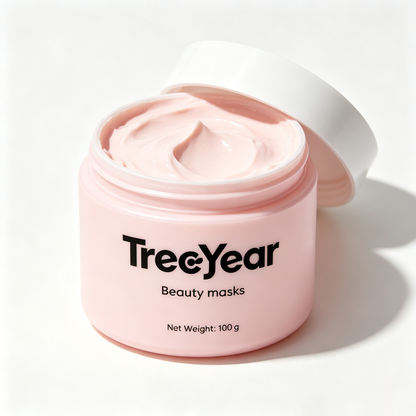 TreeYear Cream Beauty Mask, Hydrating Smoothing Facial Treatment Mask, Daily Nourishing Leave-On & Washable Face Mask