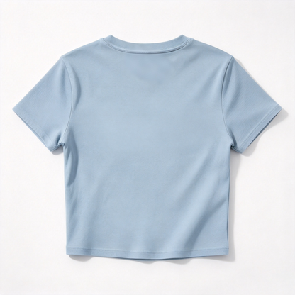 Gramgirl Women's Crew Neck Short Sleeve T-Shirt, Slim Fit Cropped Basic Tee, Soft Skin Friendly Casual T-Shirts for Women Daily Wear
