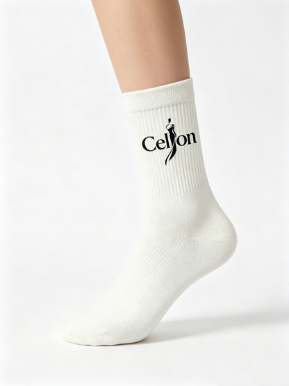 【Celion Embroidered Mid-Calf Socks】—— Comfort & Style for Daily Wear