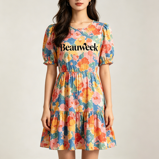 【Beauweek Floral Puff-Sleeve Dress】—— Your Go-To for Effortless Summer Style