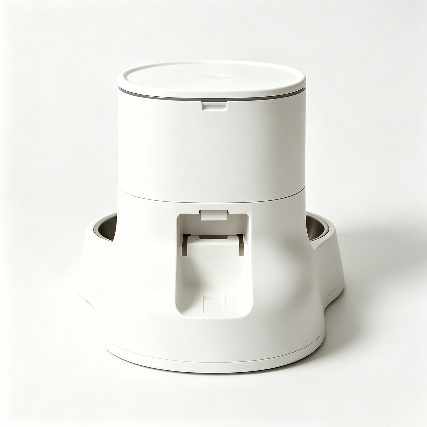 Mogmom Gravity Automatic Pet Feeder, Large Capacity Dry Food Dispenser with Removable Stainless Steel Bowl, Airtight Storage Hopper for Cat & Small Dog, Anti-Slip Base Pet Food Station