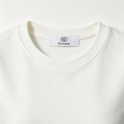 Wesunny Women's Solid White Short Sleeve Mini Dress, Crew Neck Slim Fit A-Line Casual Dress, Soft Stretchy Summer Dress for Daily Dating Party
