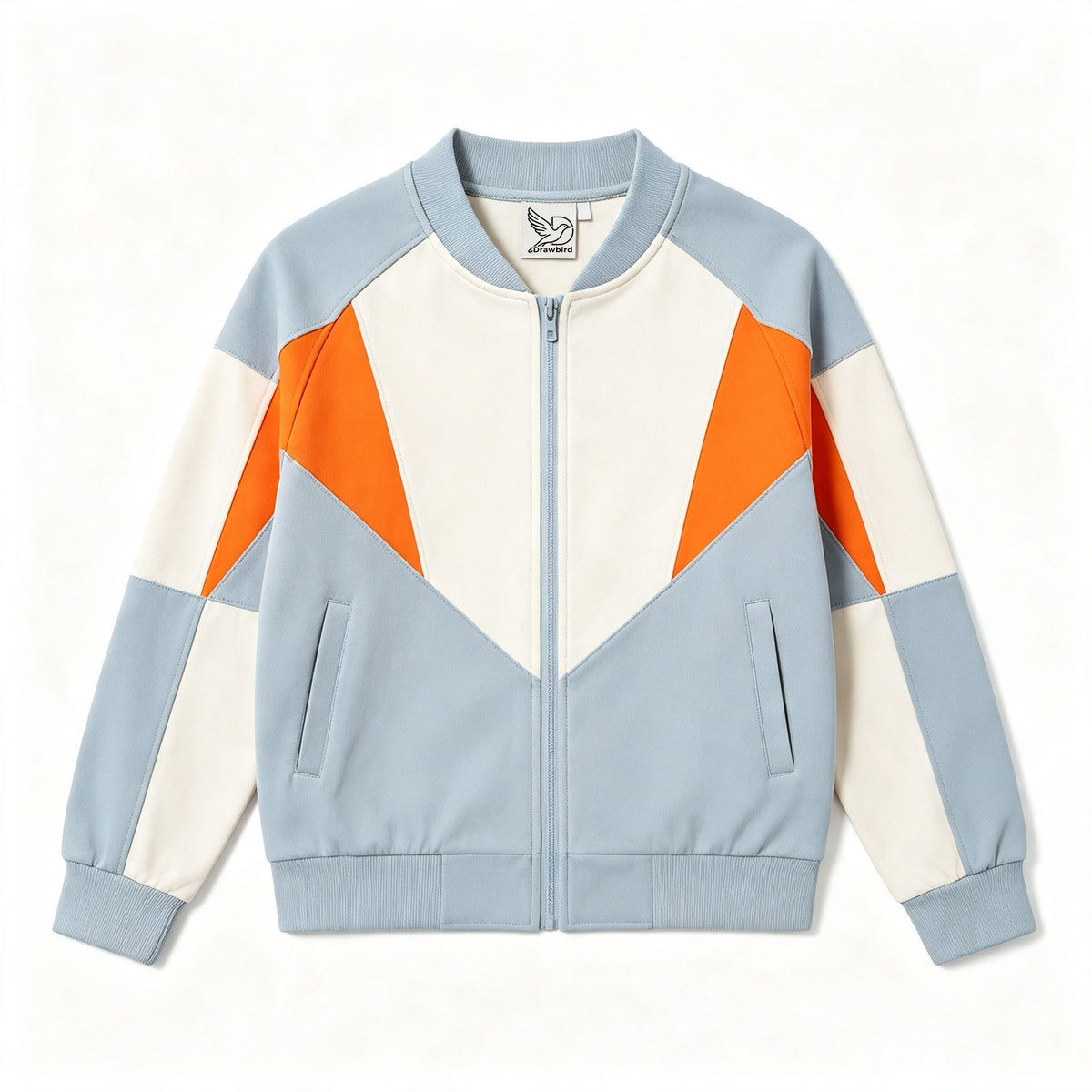 Drawbird Kids Color Block Bomber Jacket, Casual Zip‑Up Baseball Coat With Pocket For Boys Girls