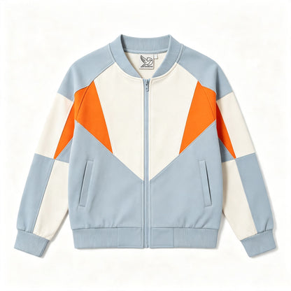 Drawbird Kids Color Block Bomber Jacket, Casual Zip‑Up Baseball Coat With Pocket For Boys Girls