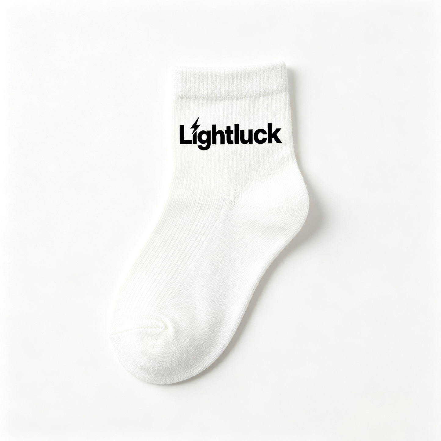Lightluck White Ribbed Crew Socks for Women, 5 Pairs Soft Breathable Cotton Mid Calf Socks, Non Slip Casual Athletic Daily Ankle Socks Gift Box Pack