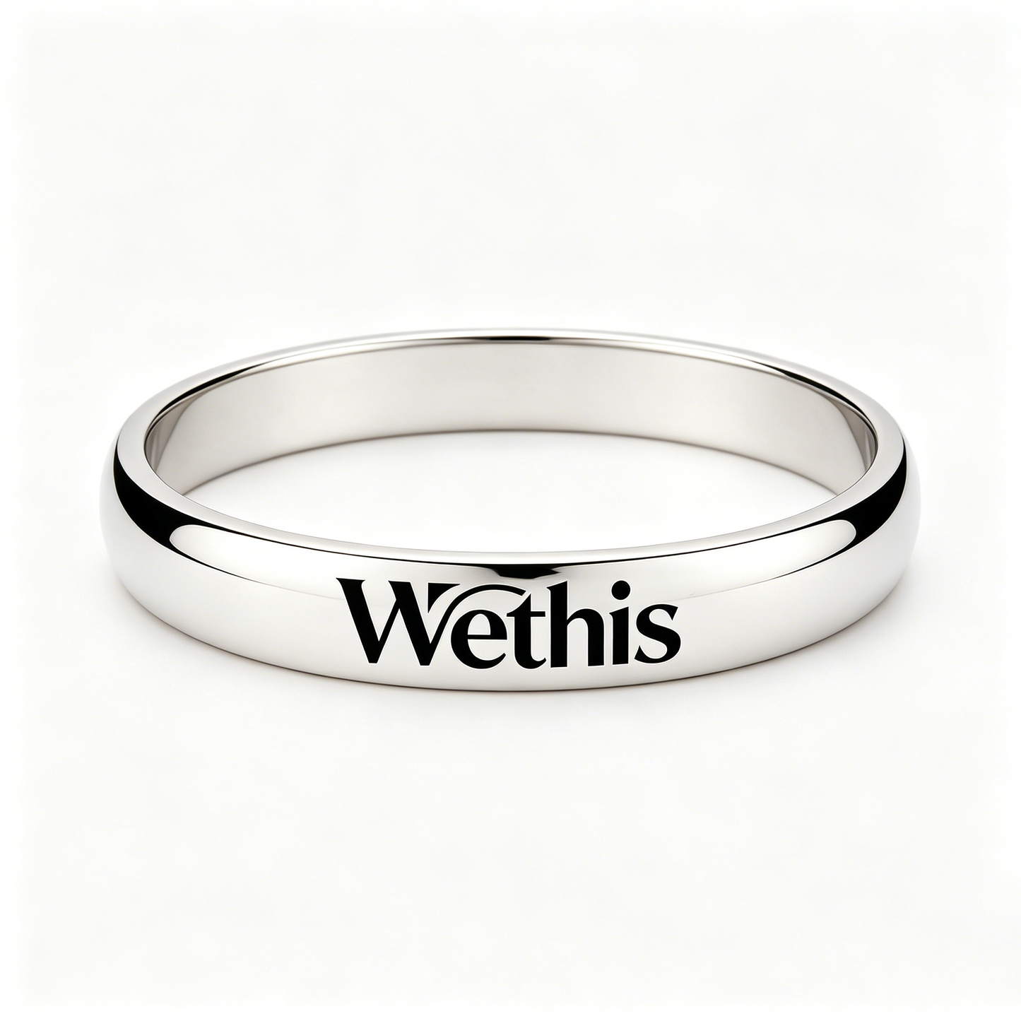 Wethis Classic Polished Silver Bangle Bracelet, Minimalist Solid Cuff Bangle for Women, Daily Wear Stackable Statement Jewelry Gift