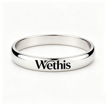 Wethis Classic Polished Silver Bangle Bracelet, Minimalist Solid Cuff Bangle for Women, Daily Wear Stackable Statement Jewelry Gift