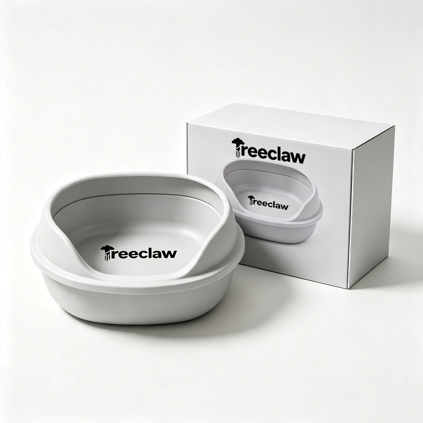 Treeclaw Open‑Top Cat Litter Box, Low Entry Anti‑Spill Kitty Litter Pan, Easy‑Clean Pet Toilet for Small Medium Cats