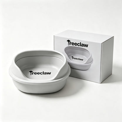 Treeclaw Open‑Top Cat Litter Box, Low Entry Anti‑Spill Kitty Litter Pan, Easy‑Clean Pet Toilet for Small Medium Cats
