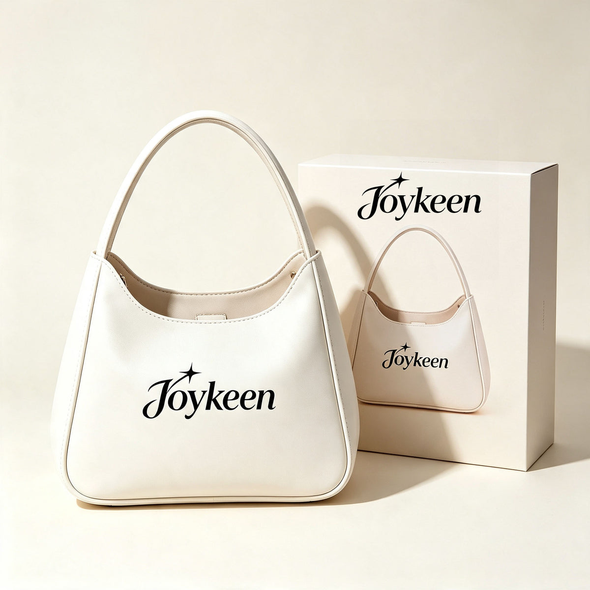 Joykeen Soft Vegan Leather Hobo Handbag for Women, Minimalist White Top‑Handle Shoulder Purse, Spacious Everyday Carry‑on Bag For Commute, Travel & Social Occasions