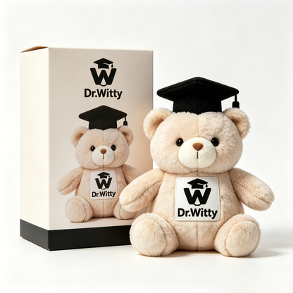 Dr.Witty Cute Sitting Graduation Cap Plush Teddy Bear Premium Soft Stuffed Bear Toy Graduation Keepsake Gift For Students