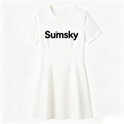 Sumsky Women’s Short Sleeve Crew Neck T-Shirt Dress, Casual A-Line Mini Dress, Soft Breathable Everyday Summer Dress, Fashion Graphic Short Dress