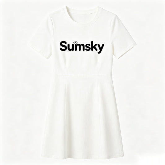 Sumsky Women’s Short Sleeve Crew Neck T-Shirt Dress, Casual A-Line Mini Dress, Soft Breathable Everyday Summer Dress, Fashion Graphic Short Dress