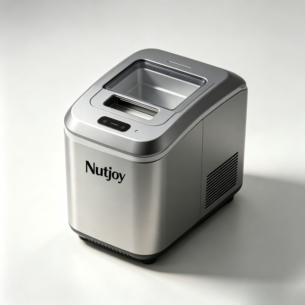 Nutjoy Countertop Ice Maker Machine, Portable Self‑Cleaning Ice Cube Maker, Compact Stainless‑Steel Ice Machine for Home, Kitchen, Office & Party