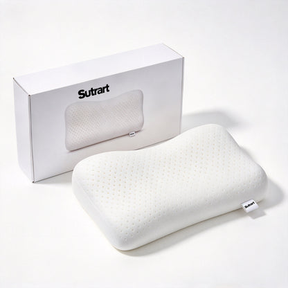 Sutrart Butterfly Shape Latex Pillow, Breathable Neck Support Pillow for Sleeping, Relief Neck Pain for Side Back Sleepers