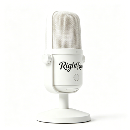 RightRice USB Condenser Microphone with Stand, Plug & Play Studio Recording Mic, Noise Cancelling Desktop Microphone for Podcast Streaming Gaming Voice Over Online Class