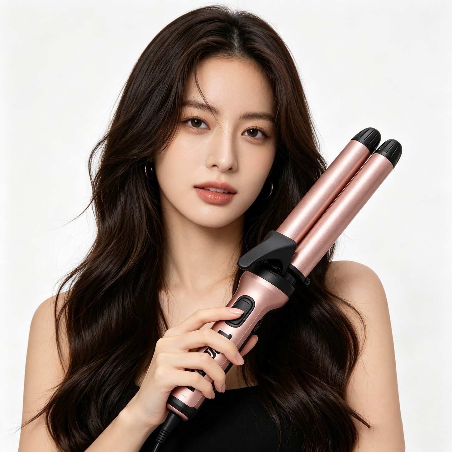 【Bigull Double Barrel Curling Iron】—— Effortless Waves & Salon-Level Styling
