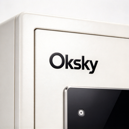 Oksky Safe Box, Home Digital Security Safe with Fingerprint & Keypad Lock for Money Documents Valuables Storage