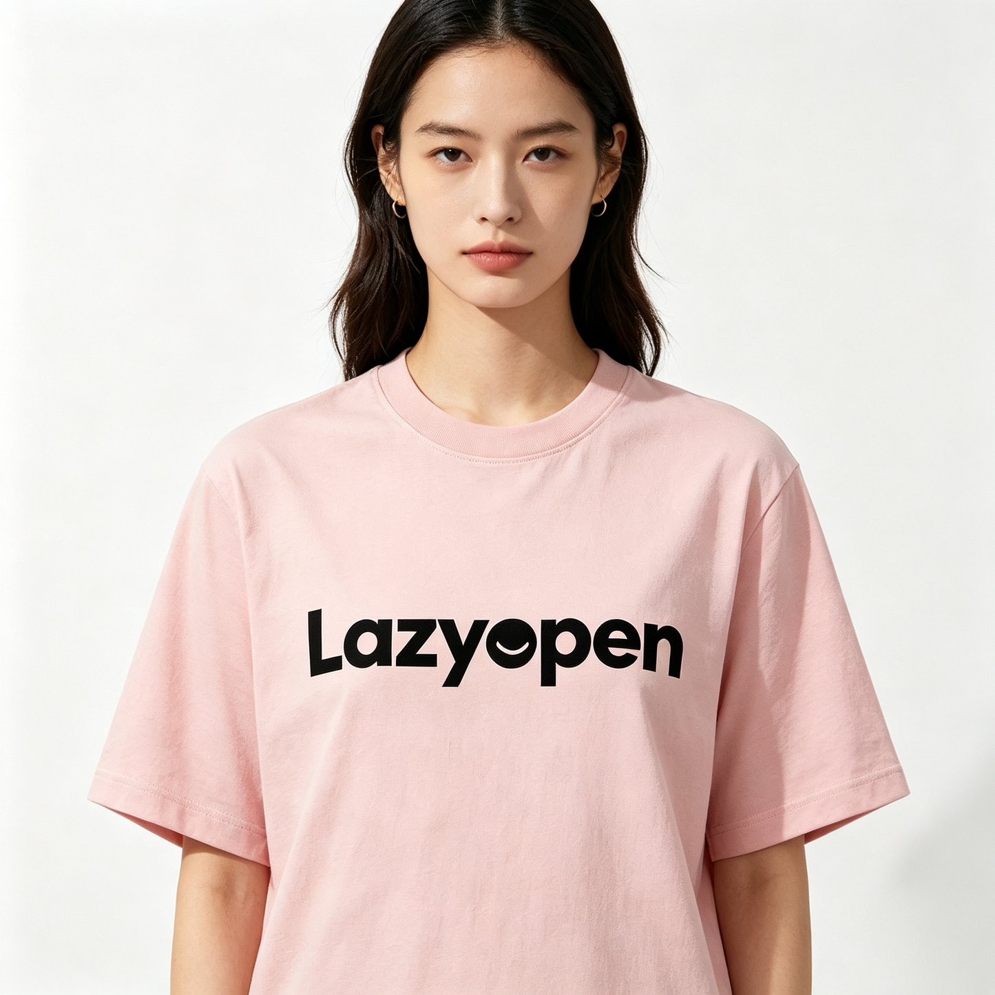 Lazyopen Women’s Casual Short Sleeve T-Shirt, Soft 100% Cotton Crew Neck Basic Tee, Loose Fit Minimalist Graphic Summer Top for Daily Streetwear