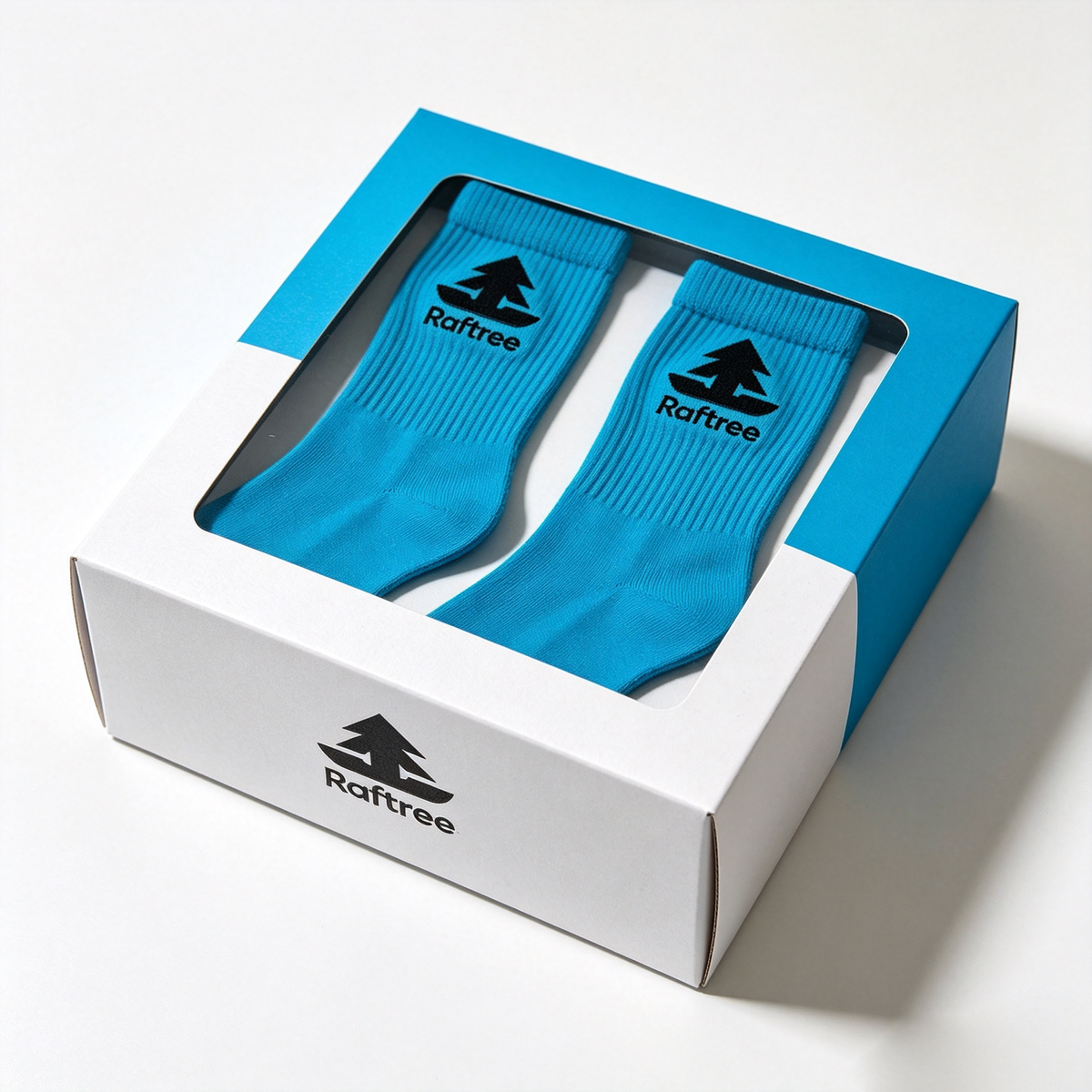 Raftree 4‑Pack Soft Cotton Mid‑Calf Crew Socks, Stretchy Comfort Casual Daily Socks