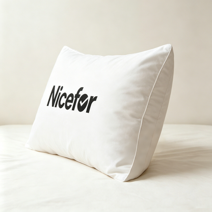 Nicefor Soft Bed Pillow for Sleeping, Fluffy Supportive Rectangle Bed Pillow, Breathable Skin-Friendly Pillow Insert for Side Back Stomach Sleepers, Hotel-Quality Cooling Pillow for Bedroom Guest Room Home Use, Washable Comfort Sleep Pillow