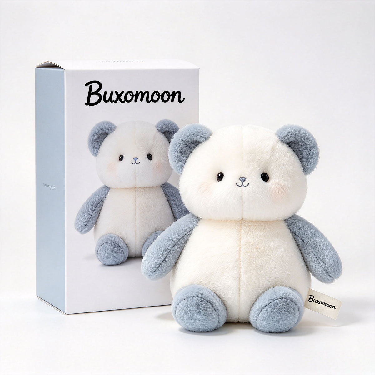 Buxomoon Cute Bear Plush Toy, Soft Stuffed Animal Plush Doll, Adorable Hugging Pillow Plush for Kids Adults Home Decor Gift