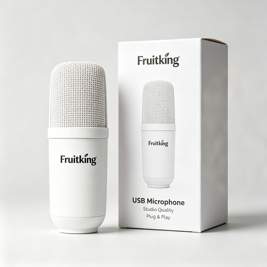 Fruitking USB Plug & Play Condenser Microphone, Professional Studio Recording Mic, Noise Reduction Computer Mic for Podcast Streaming Gaming Voice Over