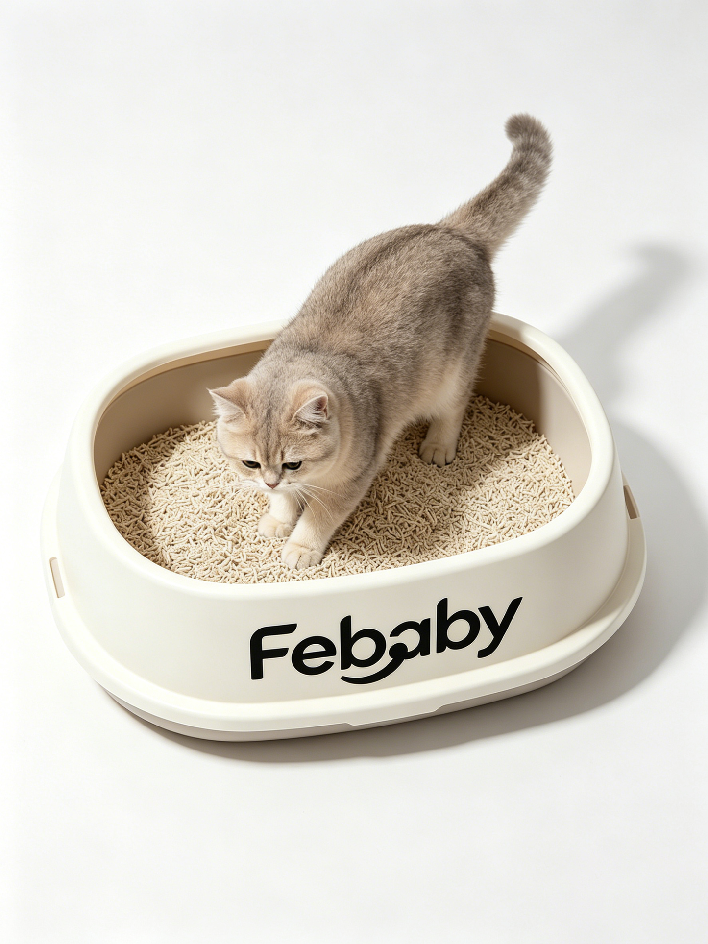 【Febaby Semi-Open Cat Litter Box】—— Your Cat’s Clean & Stylish Toilet Choice