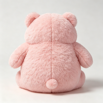 FanArch Chubby Pink Teddy Bear Plush Toy, Soft Fluffy Stuffed Animal Plushie, Cute Sitting Bear Doll for Kids & Girls, Birthday Gift Home Decor