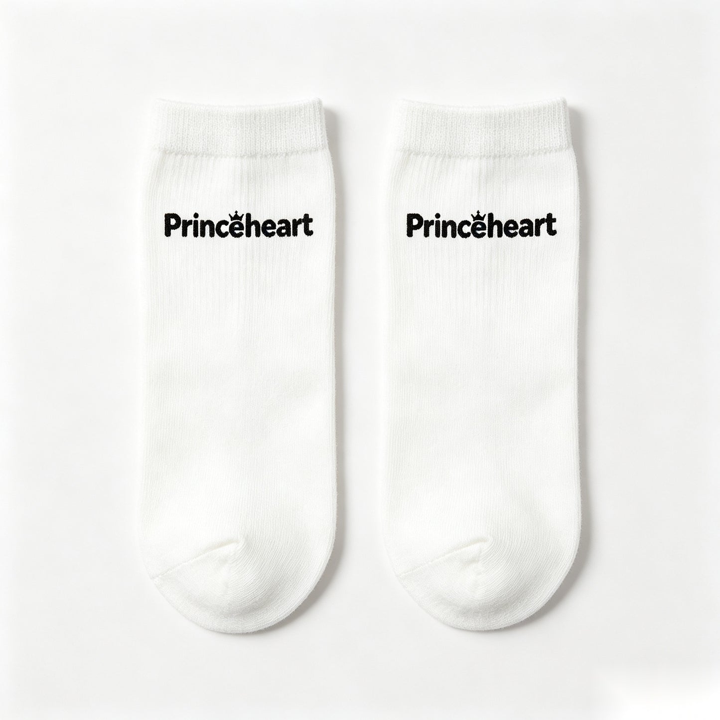 Princeheart Men’s White Crew Socks 4 Pairs Pack, Soft Breathable Ribbed Mid Calf Socks, Casual Daily Non-Slip Comfort Cotton Socks for Sports Work Walking