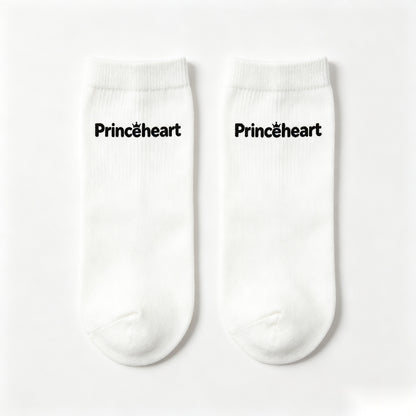 Princeheart Men’s White Crew Socks 4 Pairs Pack, Soft Breathable Ribbed Mid Calf Socks, Casual Daily Non-Slip Comfort Cotton Socks for Sports Work Walking