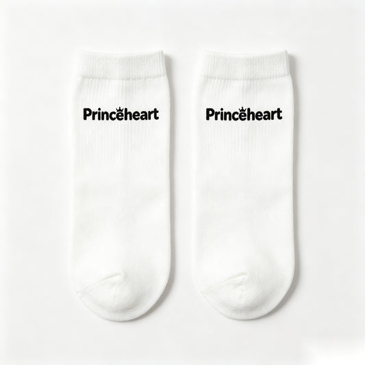 Princeheart Men’s White Crew Socks 4 Pairs Pack, Soft Breathable Ribbed Mid Calf Socks, Casual Daily Non-Slip Comfort Cotton Socks for Sports Work Walking