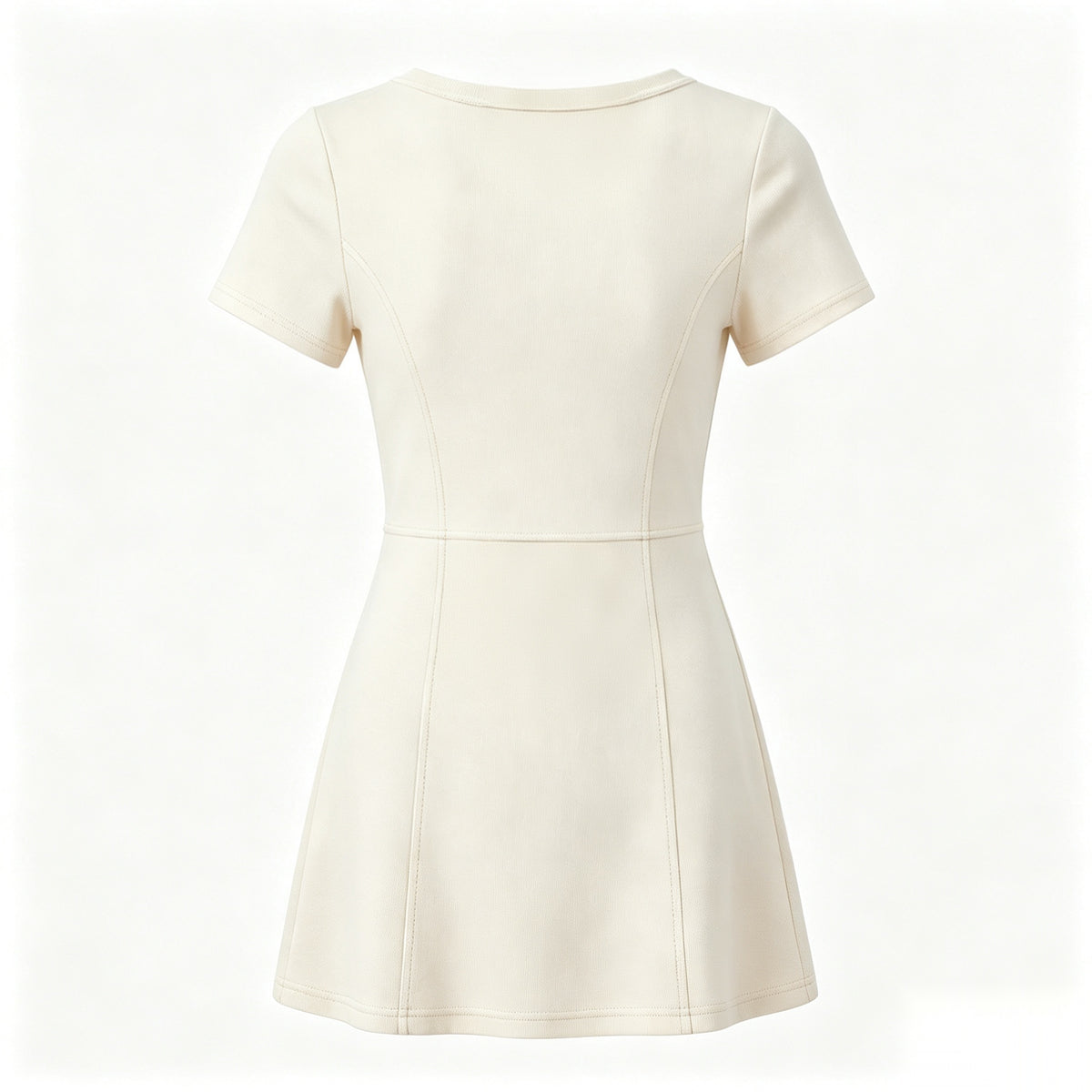 Shelluck Women Short Sleeve Mini Dress, Round Neck Slim Fit Casual Dress, Soft Stretchy Daily Party Short Dress for Ladies