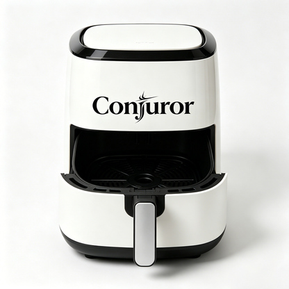Conjuror Air Fryer - Compact Non-Stick Air Fryer with Adjustable Temperature Control, Oil-Free Healthy Cooking for Air Frying, Roasting & Baking, White