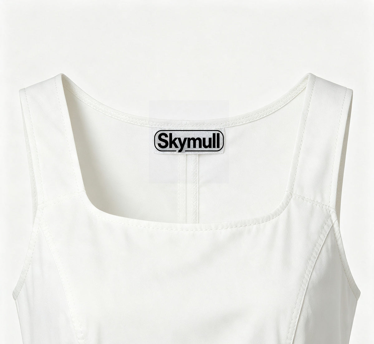 Skymull Short Sleeve White Dress for Women, Casual A‑Line Solid Mini Work Dress