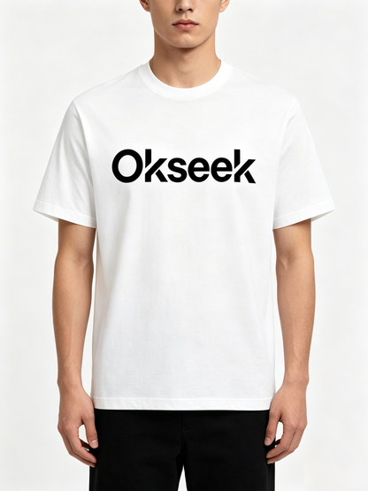 Okseek Men's Classic Crew Neck Short Sleeve T-Shirt, 100% Cotton Casual Basic Tee, Loose Fit Everyday Top for Summer