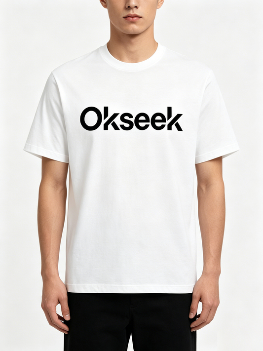 Okseek Men's Classic Crew Neck Short Sleeve T-Shirt, 100% Cotton Casual Basic Tee, Loose Fit Everyday Top for Summer
