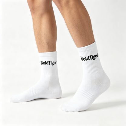 BoldTiger Men’s Ribbed Mid Calf Crew Socks, Soft Breathable Casual Athletic Daily Wear Socks, 4 Pairs Pack