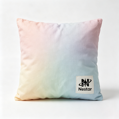 N Nestar Rainbow Gradient Decorative Throw Pillow Soft Square Accent Cushion for Sofa, Bedroom, Couch Home‑Decor
