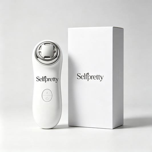 Selfpretty At-Home Facial Skin Care Device, Multi-Mode Skin Tightening Face Massager, Rechargeable Portable Anti-Aging Beauty Machine for Boosting Serum Absorption