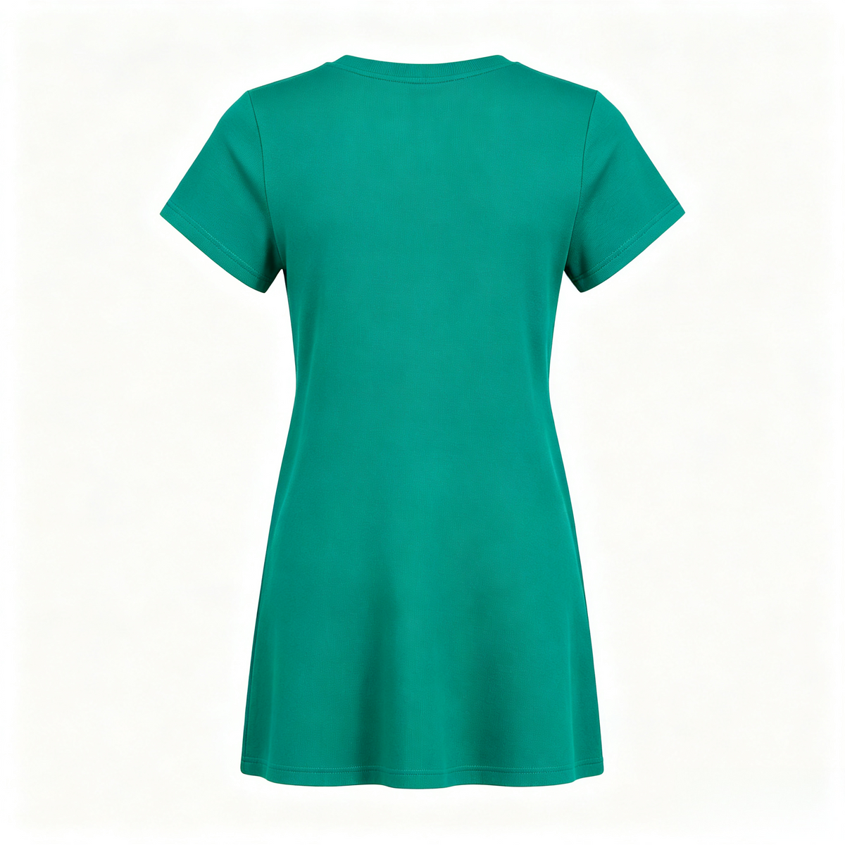 Thisister Women's Short Sleeve Crew Neck Mini Dress, Solid Green A-Line Flare Dress, Soft Stretchy Knit Casual Summer Dress for Daily Dating Vacation
