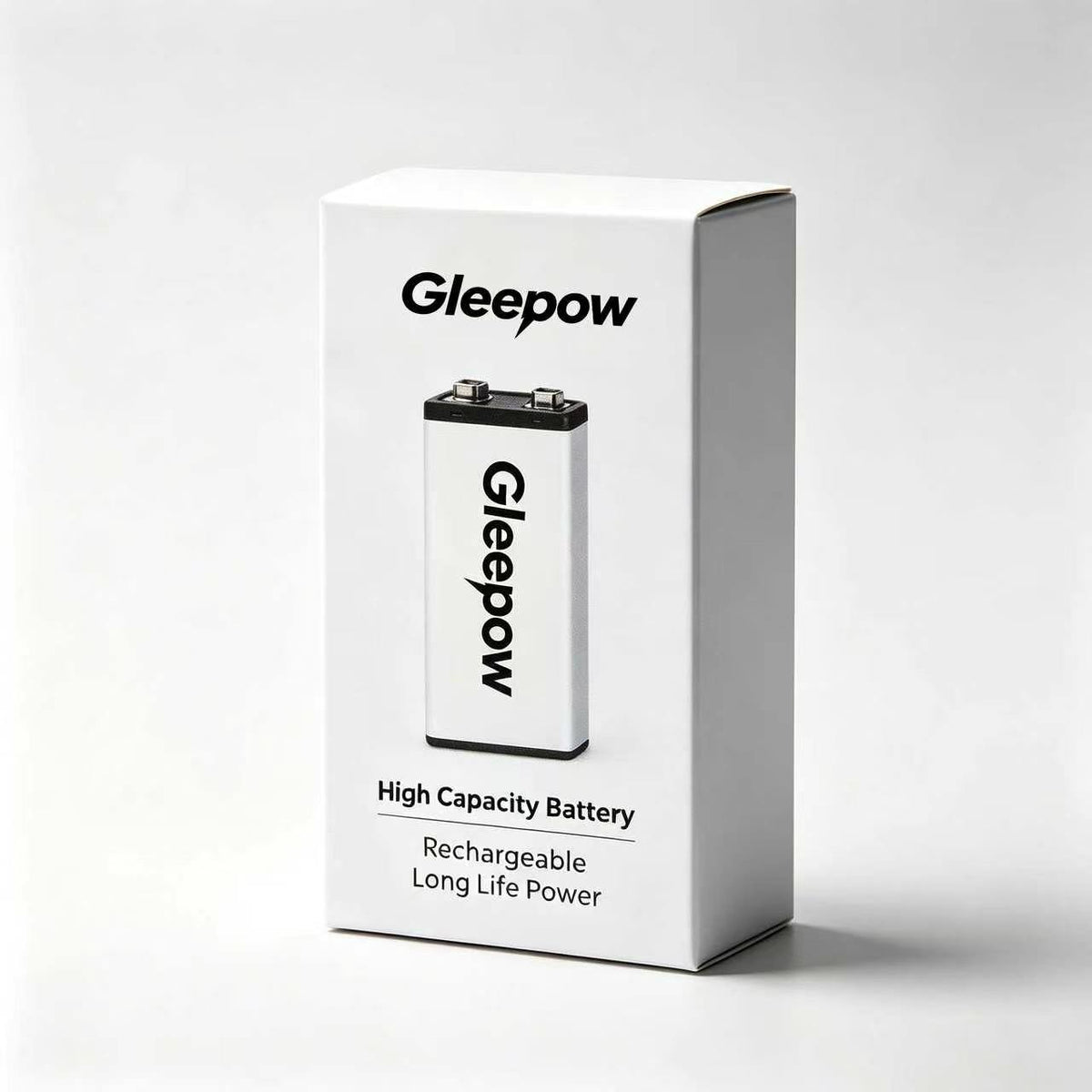 Gleepow High Capacity 9V Rechargeable Battery, Recyclable Long‑Life 9 Volt Battery, Wide Compatibility Electronic Device Power Supply