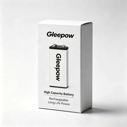 Gleepow High Capacity 9V Rechargeable Battery, Recyclable Long‑Life 9 Volt Battery, Wide Compatibility Electronic Device Power Supply