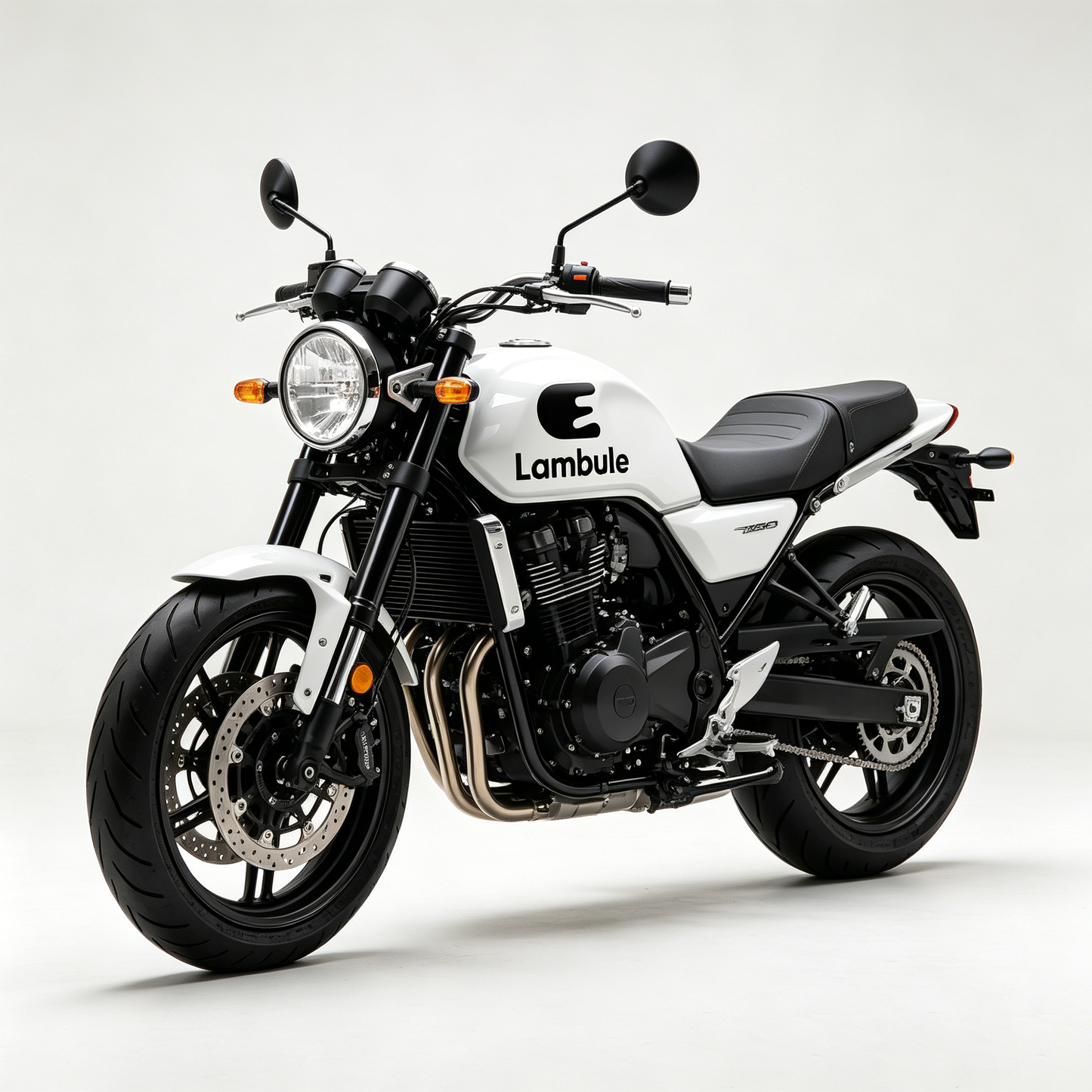 Lambule Classic Retro Naked Motorcycle, Gas Powered Street Bike with Stable Disc Brake System for Urban & Highway Riding
