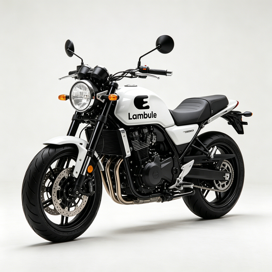Lambule Classic Retro Naked Motorcycle, Gas Powered Street Bike with Stable Disc Brake System for Urban & Highway Riding