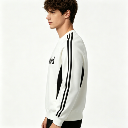 【Eastbird Striped Crew Neck Sweatshirt】—— Sporty Comfort for Daily & Athletic Wear