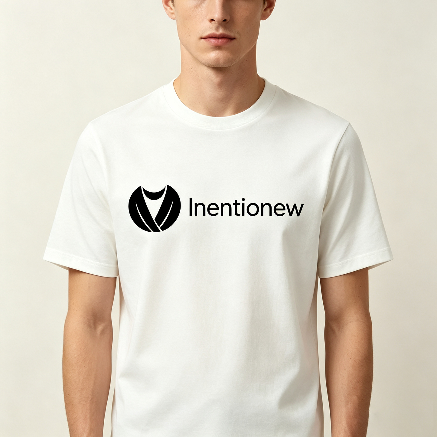 Inentionew Men's Classic Crew Neck Short Sleeve T-Shirt, Premium Soft Cotton Basic Solid White Casual Daily Wear Top Tee