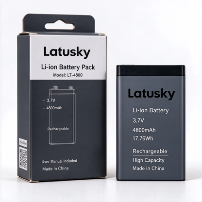 Latusky Rechargeable Lithium-Ion Battery Pack LT-4800, 3.7V 4800mAh High Capacity Replacement Li-ion Battery for Compatible Electronic Devices