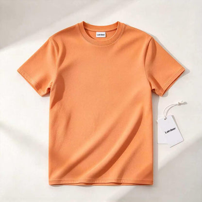 Lairdeer Men Solid Color Short Sleeve T-Shirt, Crew Neck Casual Basic Tee, Soft Breathable Classic Daily Wear Tops for Men