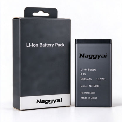 Naggyai Rechargeable Lithium Ion Battery, 5000mAh Large Capacity 3.7V Long Lasting Replacement Backup Battery for Small Electronic Devices